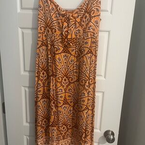 Knox Rose Vibrant Orange and Brown Dress